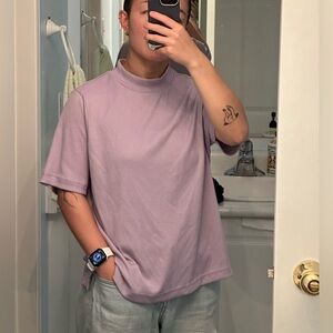 Alia Purple Boxy Short Sleeve T-Shirt